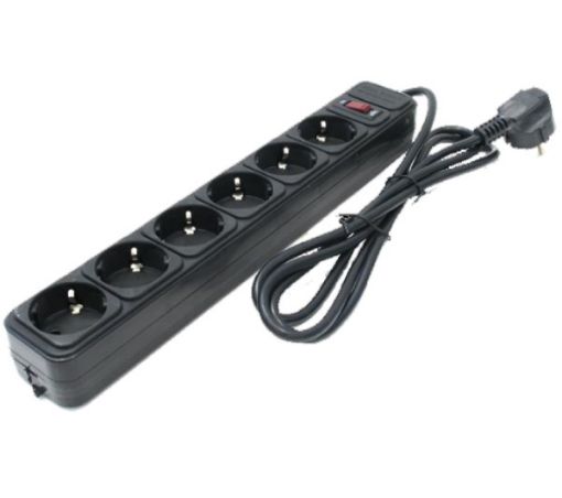 Slika Gembird SPG6-B-10 (3x1.5mm,16A,3500W) sa prenap.zaštitom 6utič. 3m razvodnik crni