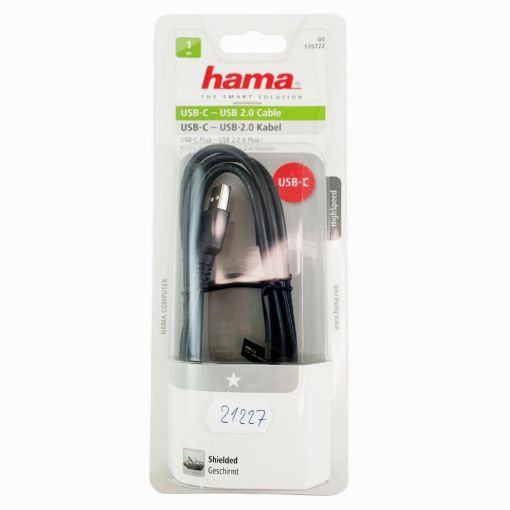 Slika Hama 135722 USB Kabl USB-A muški na USB-C muški, 2.0, 1m