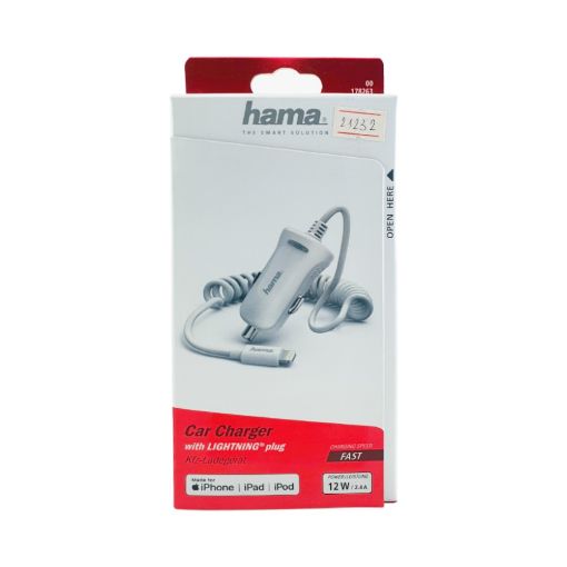Slika Hama 178263 za IPhone, MFI, Beli 2,4A, Premium auto punjač