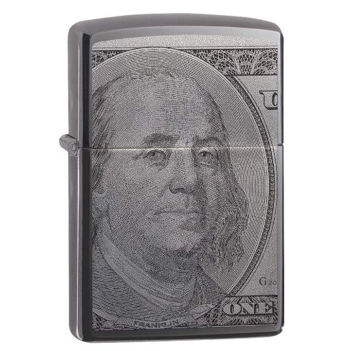 Slika Zippo 49025 Black Ice Currency Design upaljač