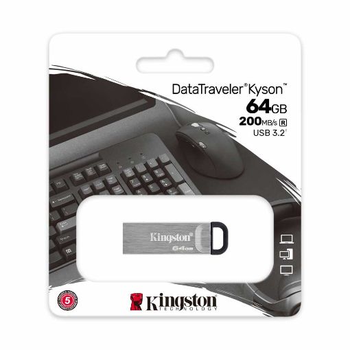 Slika Kingston DTKN/64GB 64GB USB Flash Drive, USB 3.2 Gen.1, DataTraveler Kyson, Read up to 200MB/s