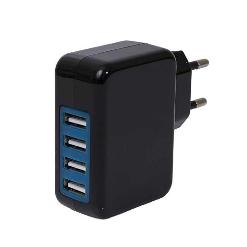 Slika Xwave H44 USB 5V 4xUSB 4A 3,1A 2,1A 1A  brzi ZIDNI punjač/ispravljač  crni