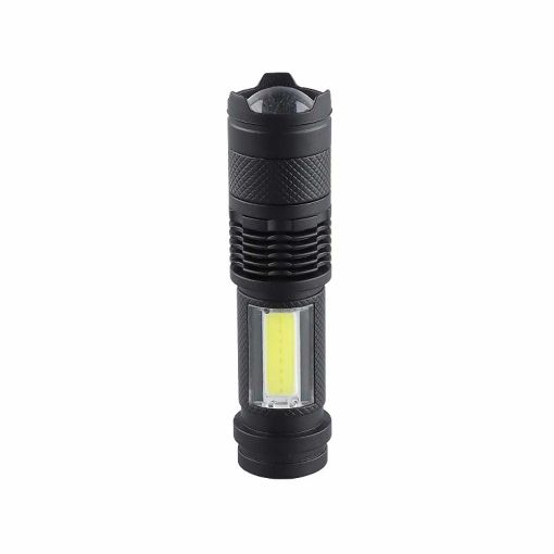 Slika Prosto PL6701 3 W XPE LED + COB LED Zoom punjiva baterijska lampa