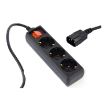 Slika Gembird EG-PSU3-01 6A, C14 plug, 0.6m, black (Alt. PC-SFC14M),3 Shuko uticnice UPS naponski kabl