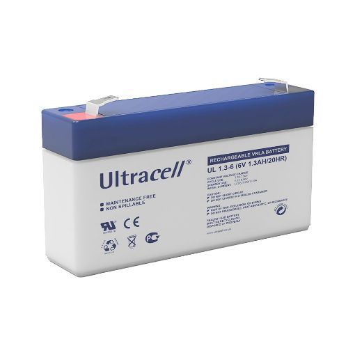 Slika Ultracell UL1.3-6 F1 6V 1.3Ah VRLA stacionarni akumulator