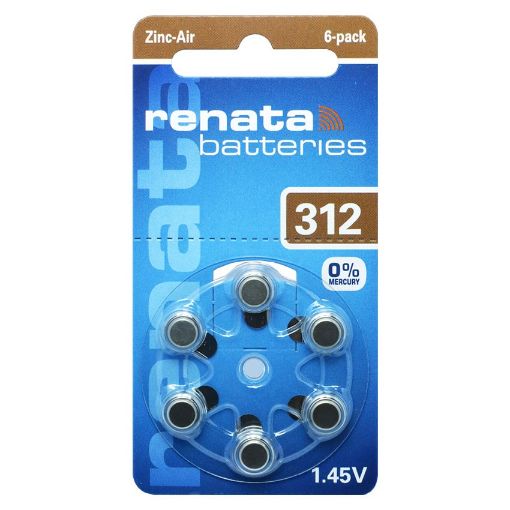 Slika Renata ZA 312 1.4V 1/6 baterija za slušni aparat