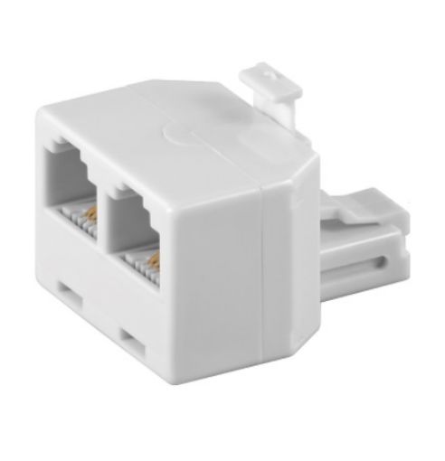 Slika Telefonski TS16-2/WH razvodnik BELI 1 utikač/2 WH