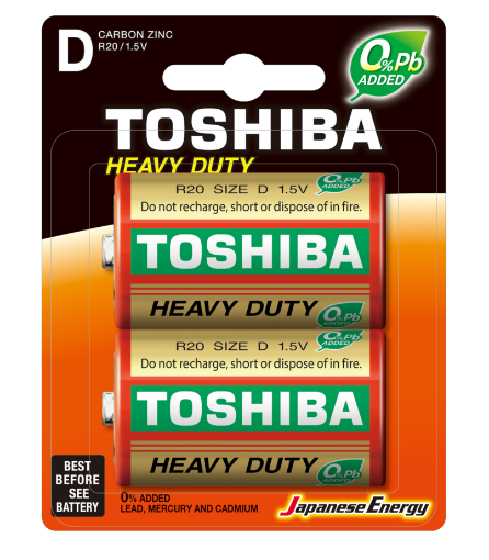 Slika Toshiba HEAVY DUTY R20 1/2 1.5V baterija