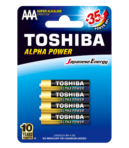 Slika Toshiba ALPHA POWER LR03 1/4 1.5V alkalna baterija