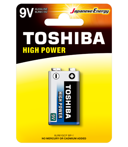 Slika Toshiba HIGH POWER 6LR61 1/1 9V alkalna baterija