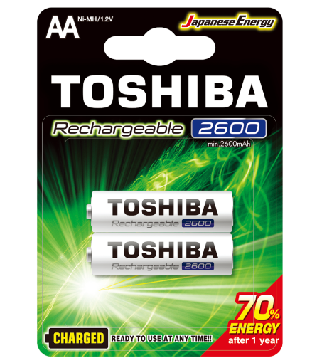 Slika Toshiba AA 1/2 1.2V 2600mAh Ni-MH Charged Ready To Use punjiva baterija