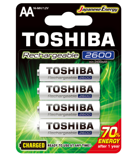 Slika Toshiba AA 1/4 1.2V 2600mAh Ni-MH Charged Ready To Use punjiva baterija