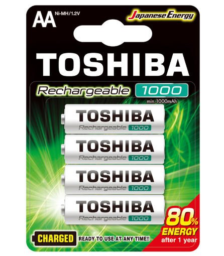 Slika Toshiba AA 1/4 1.2V 1000mAh Ni-MH Charged Ready To Use punjiva baterija