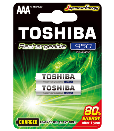 Slika Toshiba AAA 1/2 1.2V 950mAh Ni-MH Charged Ready To Use punjiva baterija