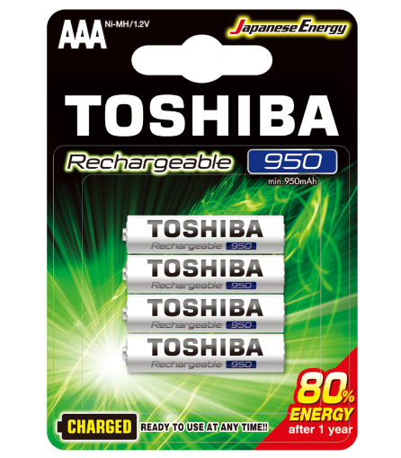 Slika Toshiba AAA 1/4 1.2V 950mAh Ni-MH Charged Ready To Use punjiva baterija
