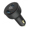 Slika Gembird TA-UC-AC2PD65LCD-CAR-01 2-port USB brzi punjač za auto Type-C PD LCD 65W crni