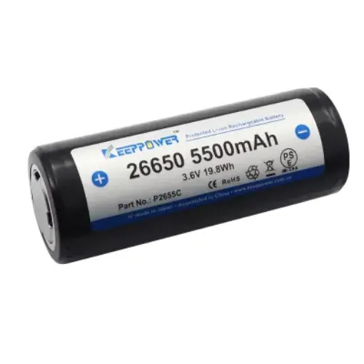 Slika Keeppower P2655C 26650-PCB 3.7V 5500mAh (10A) Li-ion punjiva baterija sa ugrađenom zaštitom