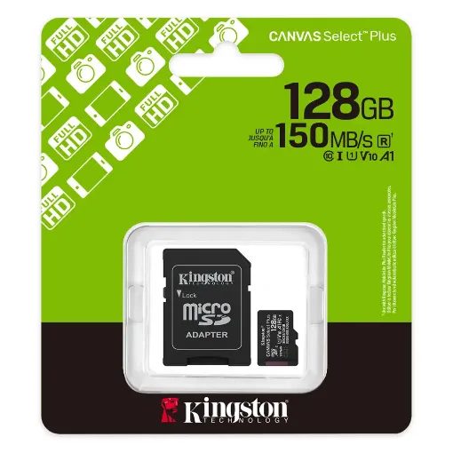 Slika Kingston SDCS3/128GB U1 V10 SDXC 128GB Canvas Select Plus G3 150R Memorijska kartica + adapter