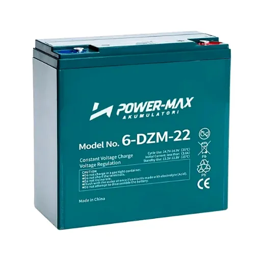 Slika Power-Max 6-DZM-22 12V 22Ah stacionarni VRLA AGM akumulator